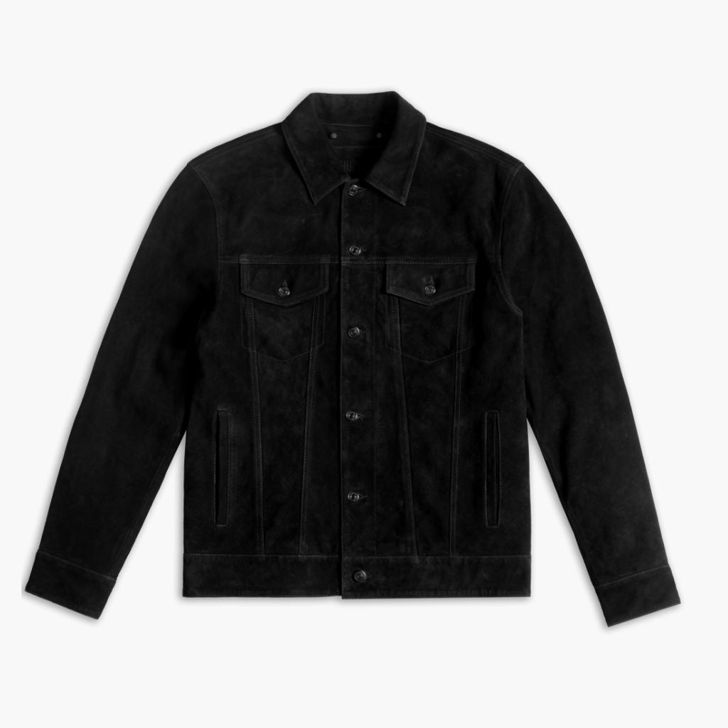 Suede Trucker Jacket | Black - Image 4