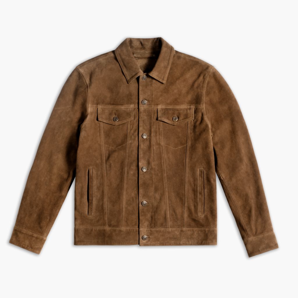 Suede Trucker Jacket | Dusty - Image 4